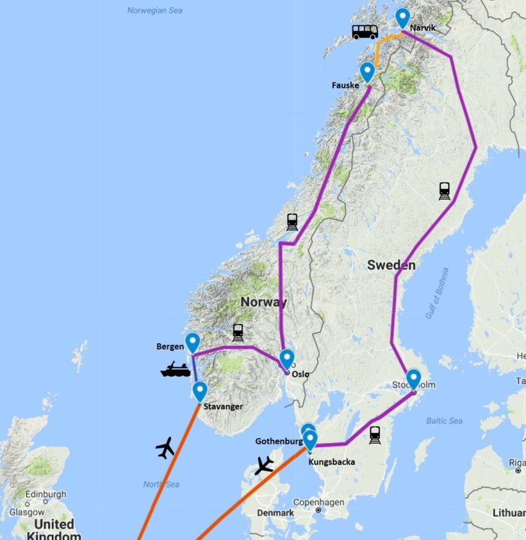 Scandinavia route