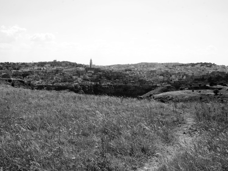 The Sassi of Matera from across la Gravina